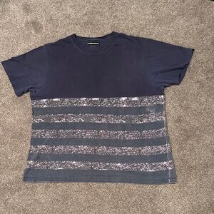 The Hundreds Vintage Navy and Gray Patterned Tee